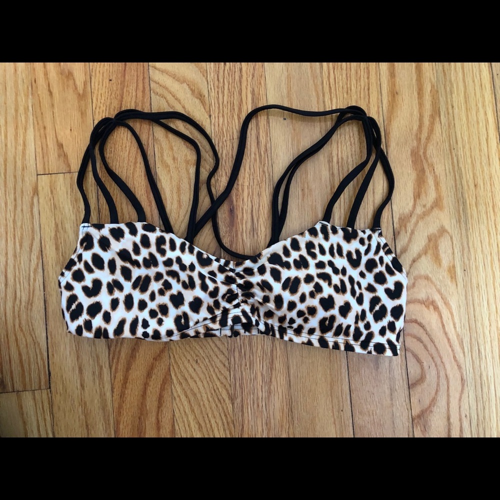 PINK cheetah print bikini top